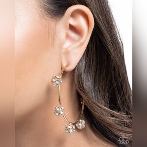 Elegant Gold Hoop Earrings with Crystal Accents